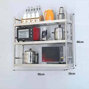 Stainless Steel Wall Mounted Kitchen Rack Large Storage Space Rustproof Durable Easy Install Organizer