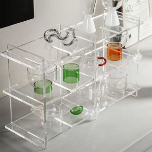 💟SOLUTION65💟 Acrylic Shelf Perfume Storage Rack Desk Organizer Rack Desktop Rack Makeup Storage Rack Cosmetics Storage Rack Aromatherapy Storage Rack Skincare Storage Rack Perfumes Holder Displays Rack Cup Storage Rack