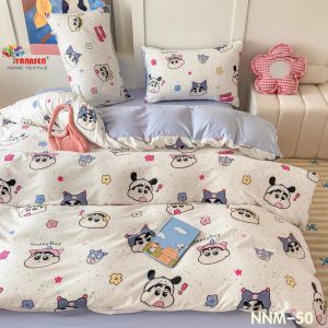 CADAR CARTOON SINCHAN 7 IN 1 WITH COMFORTER SOFT COTTON FABRIC EXCLUSIVE SEJUK LEMBUT QUEEN KING
