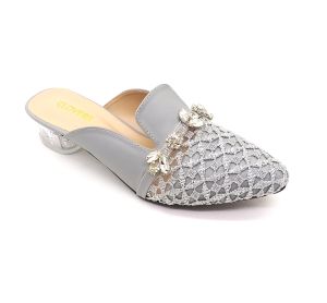 Clovers Jessica Brukat Pesta Sendal Sandal Cewek Wanita Hak Tumit Kaca Tinggi 3cm Kekinian