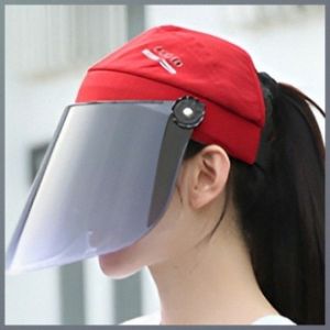 หมวกกลางแจ้ง ถอดออกได้ ดูดซับเหงื่อและระบายอากาศได้ หมวกกันแดด บางและเบา ป้องกันน้ำลาย การมองเห็นที่ชัดเจน