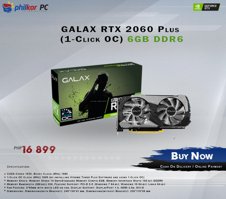 Galax Geforce Rtx 2060 6gb Gddr6 192 Bit Galax 2060 GALAX GeForce