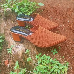 UTN Sepatu Sandal Rajut import Hak 5cm Terbaru Utn Collection