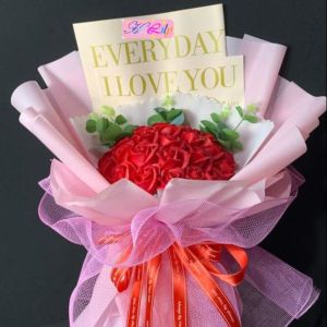 (Tặng thiêp kèm lời chúc theo yêu cầu)  BÓ BÔNG HỒNG SÁP THƠM 15 BÔNG  QUÀ LƯU NIỆM KỶ NIỆM QUÀ TẶNG SINH NHẬT