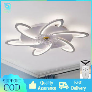 360 ° rotating shaking fan ceiling light 6-level wind speed 3-color dimming one click timing and night light functionsuitable for bedrooms living rooms kitchens balconies etc