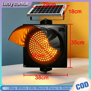 Solar Powered LED Traffic Warning Light 300mm Yellow Flashing Blinker Light for Road Safety