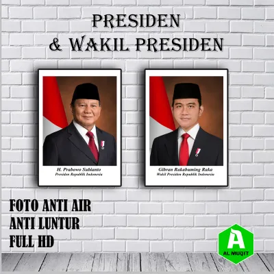 Foto Presiden dan Wakil Presiden Prabowo Subianto dan Gibran Rakabuming Raka 20x30 cm