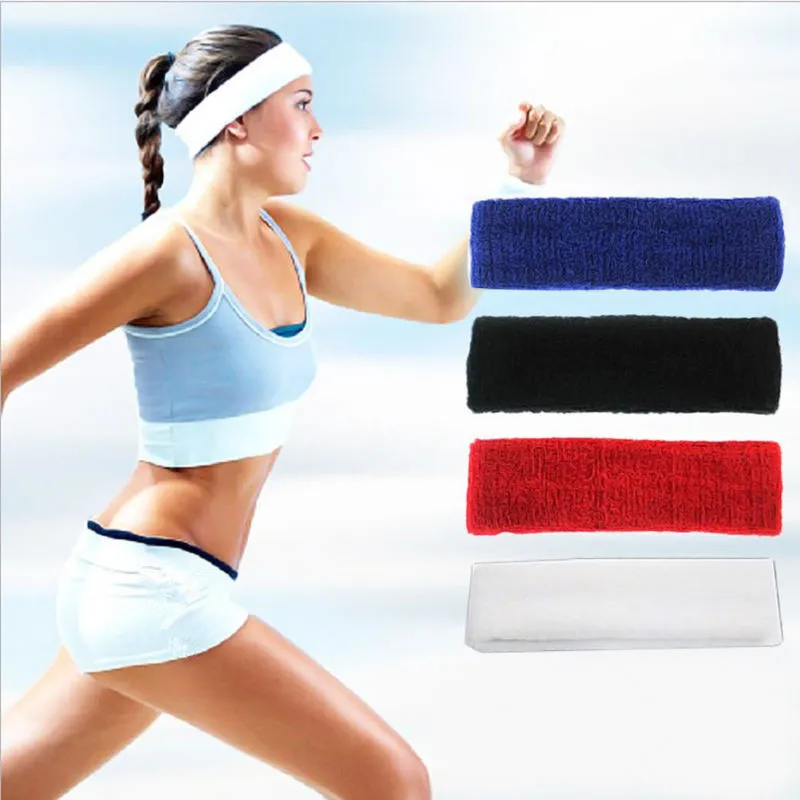 Sports Sweatband Cotton Elastic Headband Men Women Running hand Protect Yoga  Pilates GYM Exercise Hair Bands