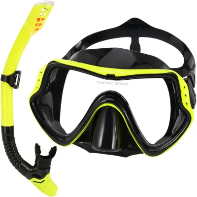 GOTURE Anti-Fog Diving Goggles And Snorkel Set Diving Mask Diving Equipment