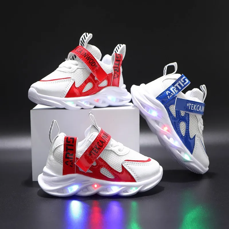 Ready Stock New LED Light Shoes Children s Alphabet Webbing Sneakers Mesh Breathable Children 1 6 Years Old Luminous Shoes Casual Sports Shoes Lazada