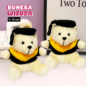Boneka buket teddy bear mini boneka bear wisuda 15 cm graduation boneka bear toga bahan velboa murah