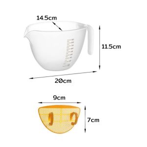 1000ml Large Capacity Mixing Bowl Measuring Cup with Measurement Markings for Cooking Baking