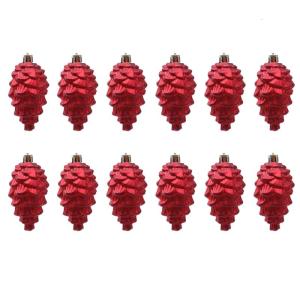 2 Count Color Christmas Pinecone Ornaments Multiple Purpose Holiday Hanging Decoration Creative Shape Festival Enhancers
