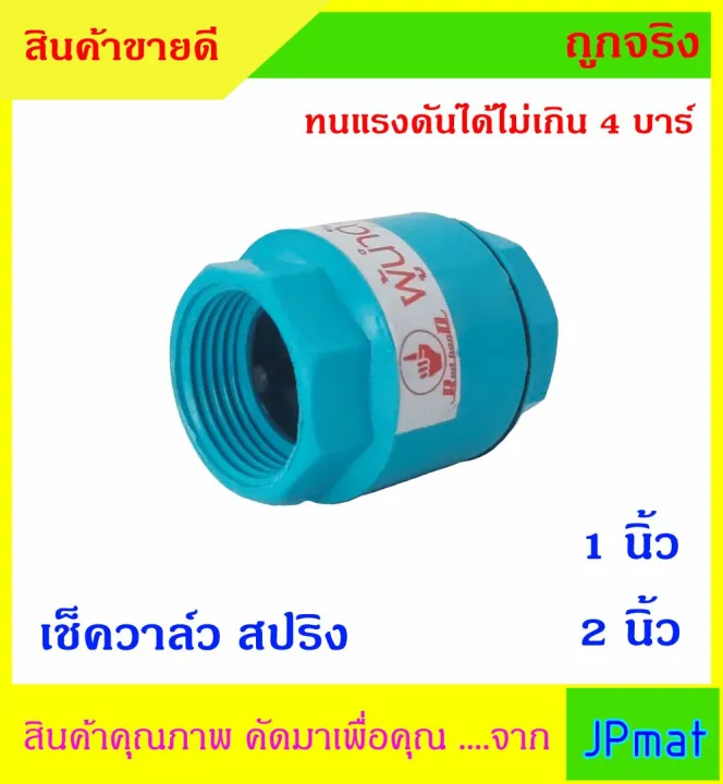 เช็ควาล์วกันย้อน PVC แบบสปริง 1-2 นิ้ว ทนแรงดัน 4 บาร์