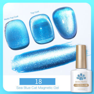 BORN PRETTY 10ml Sea Blue Cat Eye Gel Nail Long Lasting Soak Off UV LED Nail Varnish UV Gel