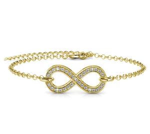 Her Jewellery Infinity Eight Bracelet - Luxury Crystal Embellishments plated with 18K Gold
