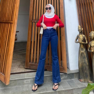 Celana Jeans Cutbray Wanita Celana wanita Haigwaist