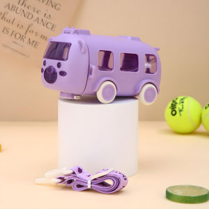 Botol Minum Anak Bentuk BUS Mobil Ada Roda Free Strap 500ML HX 488 - CTShop
