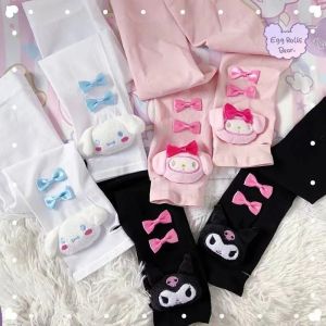 Sanrios Kuromi Mymelody Kawaii Anime Cartoon Womens Ice Silk Arm Sleeves Sun Protection Sunscreen Sleeves Summer Cool Quick Dry