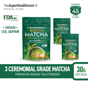 The Superfood Grocer CEREMONIAL MATCHA TRIO 3 PACK 30G each [JAN 2027 EXPIRY]