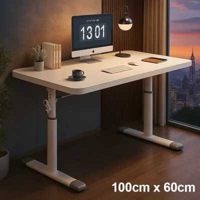SAINTVILLA Liftable Computer Desk 120-100CM Adjustable Height Study & Game Table with Thickened Board Ergonomic Home Office Workstation