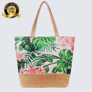 มาใหม่ 5 สี !! กระเป๋าผ้า กระเป๋าถือ กระเป๋าสะพายข้าง กระเป๋าสะพายไหล่ กระเป๋า shopping ลายสวย มีซิป (OD632)