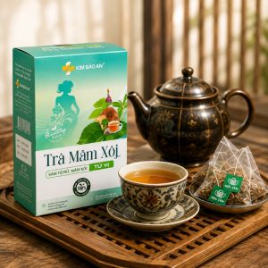 Trà Mâm Xôi Kim Bảo An | Trà Thảo Dược Túi Lọc Mâm Xôi - Cỏ Máu - Sâm Tố Nữ | Hộp 20 Gói