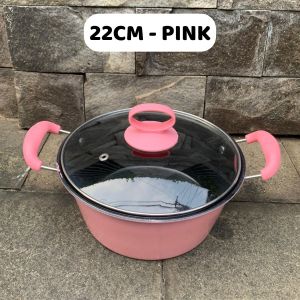 Panci Sup Enamel 18cm 20cm 22cm 24cm / Wajan Merebus Memasak Sayur Mie Anti Lengket - FR GALLERY