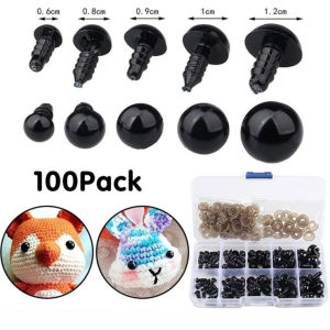 100pcs Round Plastic Safety Eyes Doll Black Safety Eyes For DIY Amigurumi Toys Teddy Bear Dolls Making