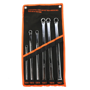 8mm - 19mm for Extra Long Box End Wrench Set Metric Combination Durable Aviation Spanner 6 PCS for CR-V Applicable Const