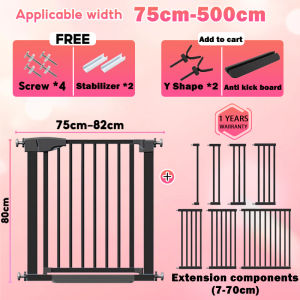 ready stockCOD Baby Safety Gate Fence Auto Closed Baby Gate SafetyGate 3-locked Baby Safety Bed Fence