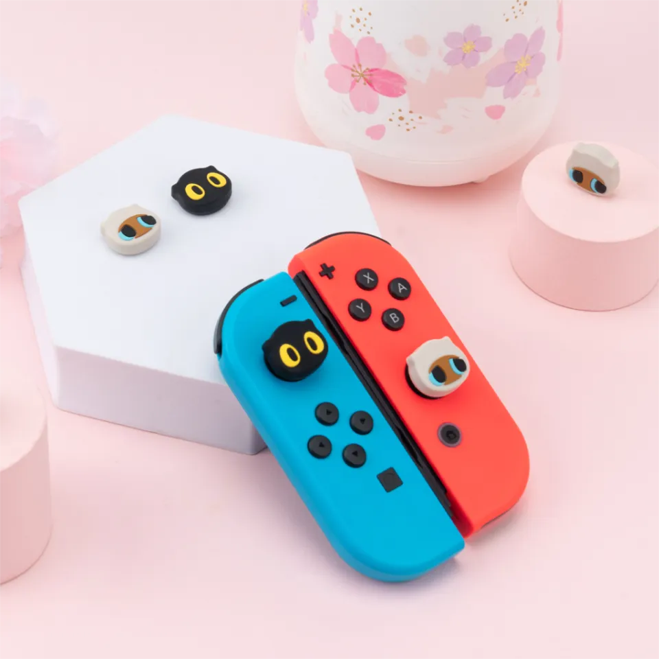 GeekShare 4-Pack Cute Shark Thumb Grip Caps - Soft Silicone Joystick Covers Compatible With Nintendo Switch, OLED & Switch Lite
