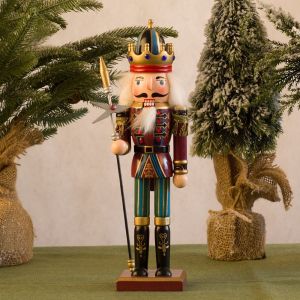 BLACKON Handicraft Christmas Nutcracker Painted Vintage Handcraft Figurine Advent Supplies 30cm Soldier Doll New Year