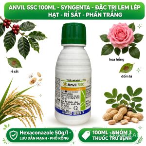 Thuốc Trừ Bệnh Cây Trồng Anvil 5SC Syngenta (Chai 100ml) - Đặc Trị Rỉ Sắt Hoa Hồng Đốm Đen Nấm Hồng Phấn Trắng Lở Cổ Rễ Cực Mạnh.