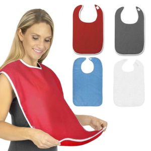 NEMOPH Soft Adult Bib Adjustable Lightweight Dining Clothing Protectors Polyester Machine Washable Dining Cloth Elderly
