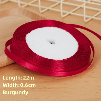 6mm Satin Ribbon - Elegant Gift Packaging and Decorative Ribbon 25 Yards/Roll