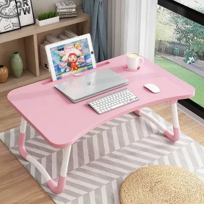 Bàn học gấp gọn thông minh Cao cấp có khe cắm Ipad Bàn làm việc đa năng chân U trắng