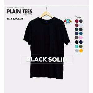 Baju Pria Distro Murah Keren Warna Hitam Black/ Kaos Polos Cotton Katun Combed 30s Original Premium Lengan Pendek