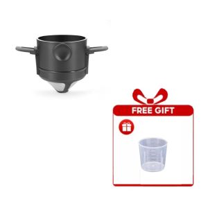 [Free Measuring Cup] Stainless Steel Coffee Filter Cup Holder Paperless Pour Over Coffee Drippe Portable Reusable Dripper Coffee  Filter Cup In Kedia