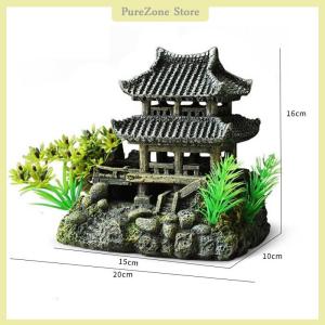 [PureZone] Simulation Decoration Fish Tank Ornament Ornament Resin Aquarium Ornament Fish Tank Landscape House Model Aquarium Ornament