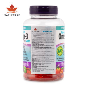 [HÀNG CTY] Webber Naturals Omega-3 900 mg + CoQ10 100 mg – Công Thức EPA DHA Và Coenzyme Q10 Hỗ Trợ Tim Mạch Não Bộ