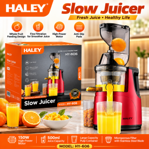 HALEY HY-606 Slow Juicer | Cold Press Masticating Juicer | 150W Low Noise