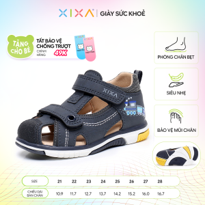 Dép bàn chân bẹt bé trai XIXA 1216 Navy có lót nâng vòm cho bé 1 đến 3 tuổi