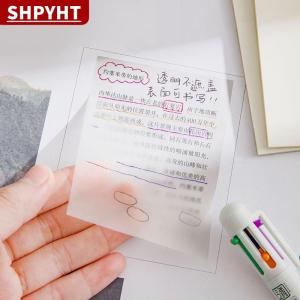 [COD] SHPYHT TOY 50Sheets Creative PET Transparent Sticky Notes Perspective Waterproof Sticky Notes Student Stationery School Office Supplies