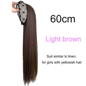 Synthetic U-shaped Half Head Wig Long Straight Hair Headband Wig Natural Fake Fluffy Long Hair for Women