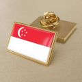 ✙❈♂ Singapore Flag Pin Coat of Arms of Singapore/Singaporeans Flag National Emblem Brooch/Badges/Lapel Pins. 