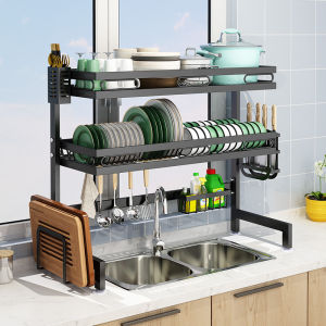 Gslife Kệ Chén Bát 1/2 Tầng Thép Carbon Kệ Bếp Đa Năng Trên Bồn Rửa Kệ Chén Đĩa Chống Han Gỉ Giá Để Đồ Chén Đĩa Trên Bồn Rửa Bát Sơn Đen Cao