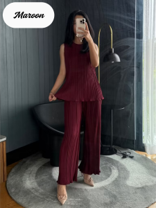 Oneset Plisket BB Wafy Polos Premium Murah Tebal