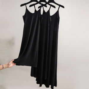 Solid Color Women Sleeveless Dresses Modal Fabric Skirt Plus Size Thin Shoulder Straps Nightdress