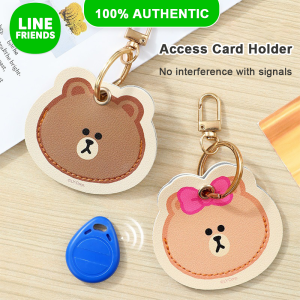 Line Friends ของแท้ 100% ช่องใส่บัตร ซองใส่บัตรหนัง PU หนา พกพาสะดวก ป้องกันรอยขีดข่วน ป้องกันการตกกระแทก สีน้ำตาล CHOCO LFB108